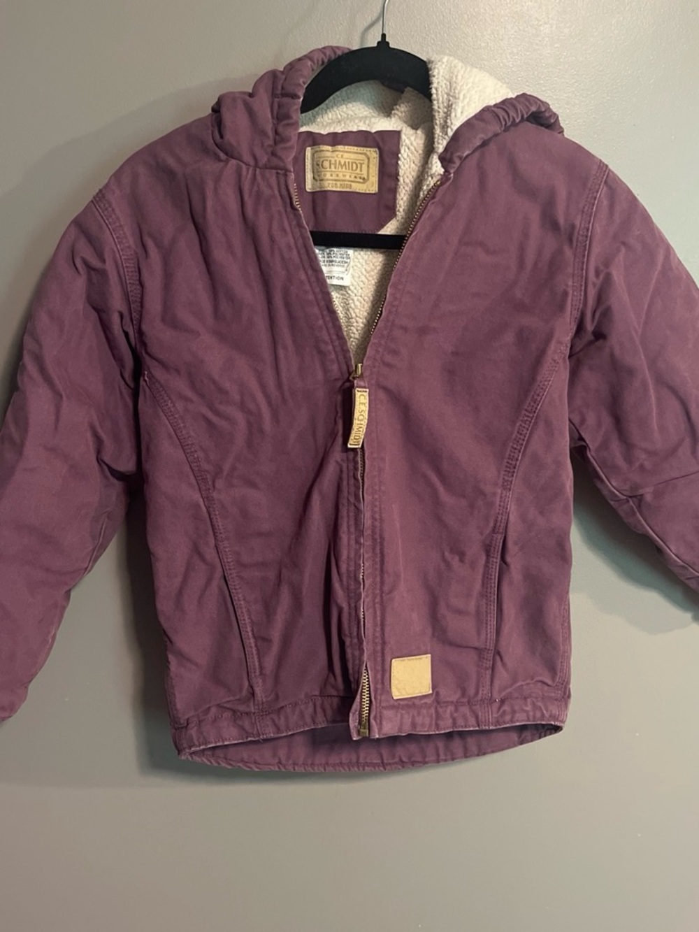 Kids' Hooded Sherpa-Lined Jacket in Mauve by